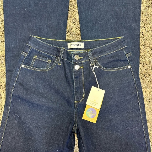 Vipones Womens High Rise Zip Fly Bootcut Denim jeans Blue Size 8 <<206>> - Picture 8 of 11